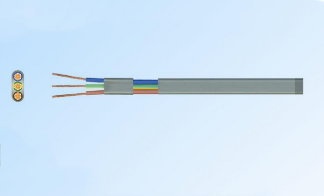 كابل مسطح 300/500V مع موصل نحاسي صلب لحلول الأسلاك الداخلية لتوفير الفضاء